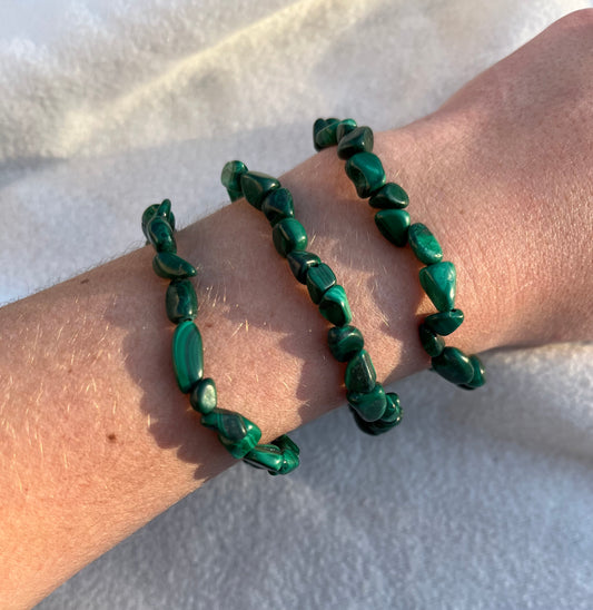 Bracelet pierres roulées Malachite